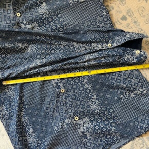 🧡3/15 Mango Man Casual Patchwork Blue Shirt Men's S - Picture 9 of 13